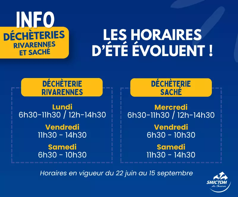 Canicule Changement Horaires Déchèteries Saché-Rivarennes